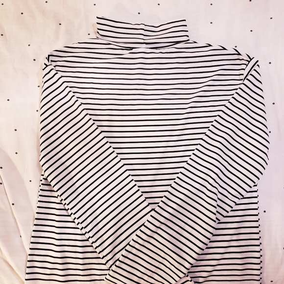 stripe turtleneck tee cotton and poli - Picture 3 of 4